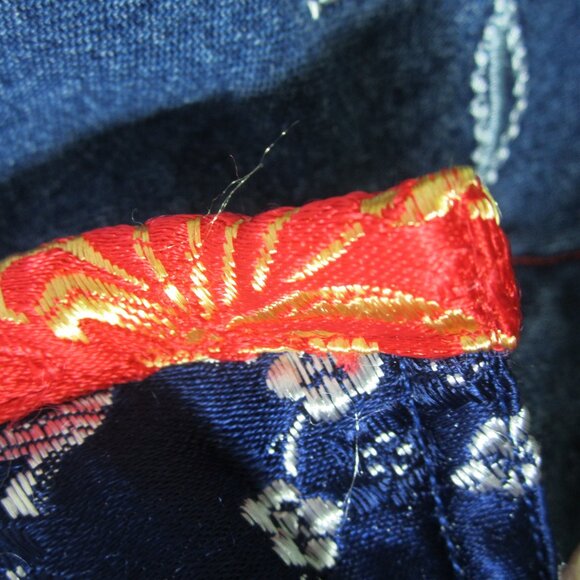 Vtg Chicos 1 Women M Blue Denim Jacket Red Gold Floral Embroidered Pewter Button - Picture 8 of 12